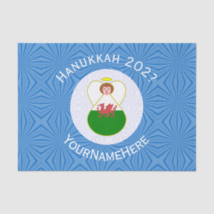 Personalisiertes walisisch Engel-Hanukkah-Flag-Ges Seidenpapier