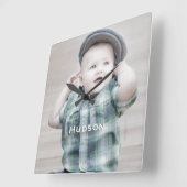 Personalisiertes Wall-Clock-Baby-Foto Quadratische Wanduhr (Winkel)
