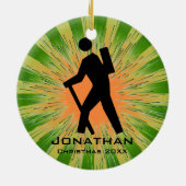 Personalisiertes Wandern Keramik Ornament (Hinten)