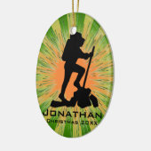 Personalisiertes Wandern Keramik Ornament (Links)