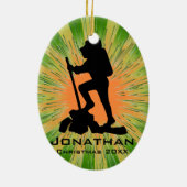 Personalisiertes Wandern Keramik Ornament (Hinten)