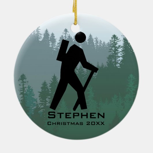 Personalisiertes Wandern Keramik Ornament (Hinten)