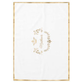 Personalisiertes Wappen aus Weiß und Goldkrone Tischdecke (Vorderseite)
