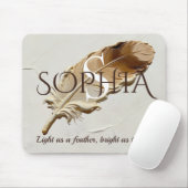 Personalisiertes Warmbraunes Feder-Monogramm Mousepad (Mit Mouse)