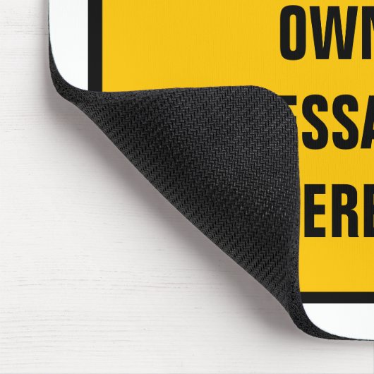 Personalisiertes Warnzeichen Mousepad (Ecke)
