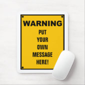Personalisiertes Warnzeichen Mousepad (Mit Mouse)