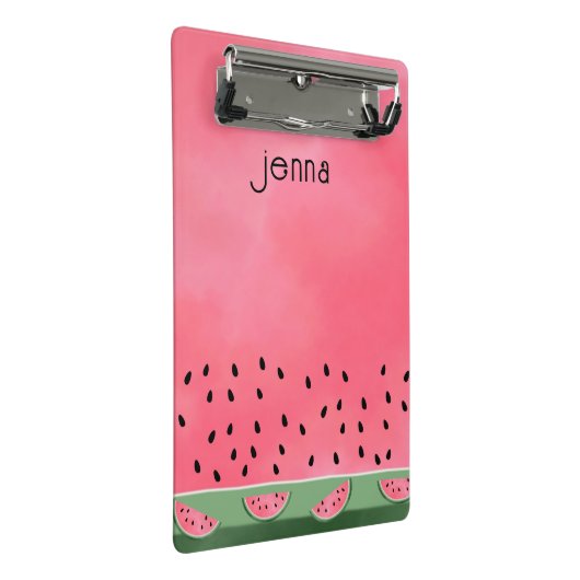 Personalisiertes Wasser Rosa Grüne Wassermelone Mini Klemmbrett (Schrägansicht)