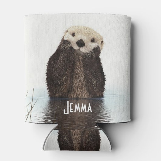 Personalisiertes Wasser zeichnend Otter Dosenkühler (Rückseite)