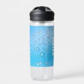 Personalisiertes Wasserblau und klare Wasserblasen Trinkflasche (Vorderseite)