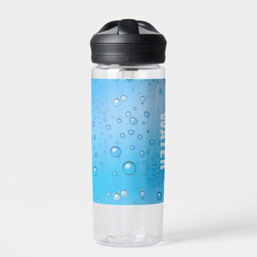 Personalisiertes Wasserblau und klare Wasserblasen Trinkflasche (Vorderseite)