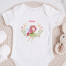 Personalisiertes Wasserfarbe-Fee-Baby-Mädchen-Body