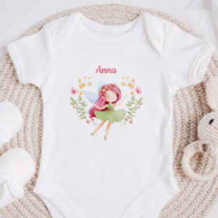 Personalisiertes Wasserfarbe-Fee-Baby-Mädchen-Body Baby Strampler