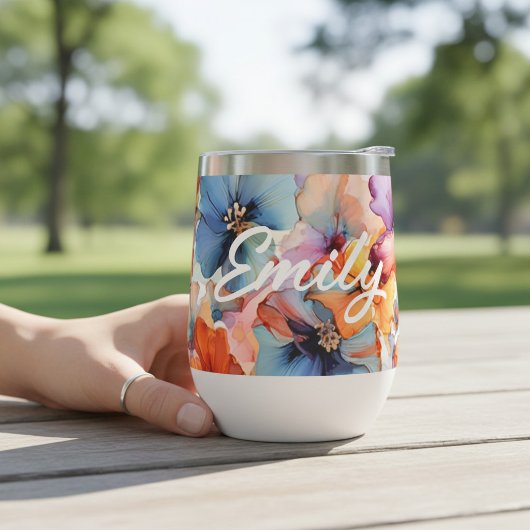 Personalisiertes Wasserfarben-Blumen-Namensgeschen