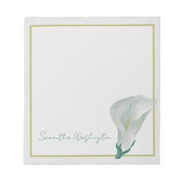 Personalisiertes Wasserfarben-Calla-Lily-Notizbuch Notizblock