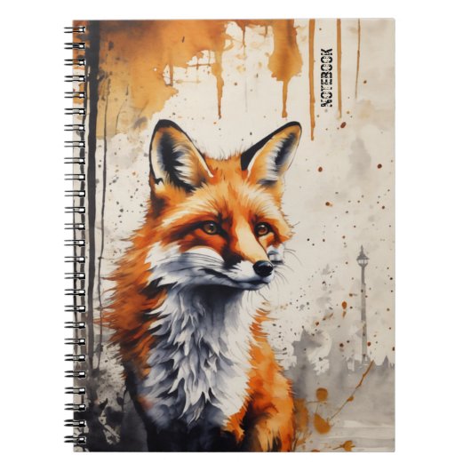 Personalisiertes Wasserfarben-Fuchs-Notizbuch Notizblock (Vorderseite)