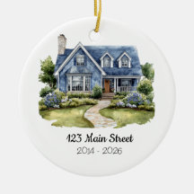 Personalisiertes Wasserfarben-Haus-Ornament Adress