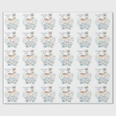 Personalisiertes Wasserfarben Hirsche und Blume Wi Geschenkpapier (Flach)