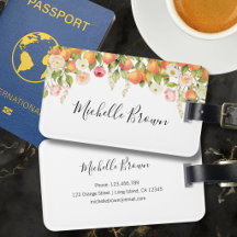 Personalisiertes Wasserfarben-Orangen-Blumen-Elega