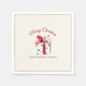 Personalisiertes Wasserfarben-Weihnachtsgeschenk Serviette (Vorderseite)