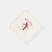Personalisiertes Wasserfarben-Weihnachtsgeschenk Serviette (Ecke)