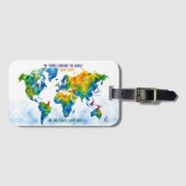 Personalisiertes Wasserfarben-Weltkarten-Gepäckanh Gepäckanhänger (Vorderseite (Horizontal))
