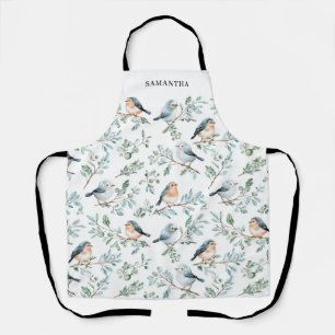 Personalisiertes Wasserfarben-Wintervogel-Design Schürze