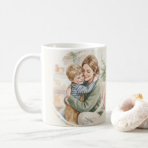 Personalisiertes Wasserfarbenbild einer Mutter, di Kaffeetasse