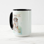 Personalisiertes Wasserfarbenbild eines Saint Bern Tasse (Vorderseite Links)