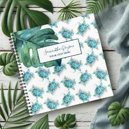 Personalisiertes Wasserfarbenmeerschildkröten Notizblock