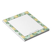 Personalisiertes Wasserfarbenmuster Lemon und Grün Notizblock (angewinkelt)