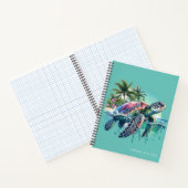 Personalisiertes Wasserfarbenschildkrötenblatt Notizblock (Innenseite)