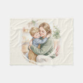 Personalisiertes Wasserfarbgemälde einer Mutter, d Fleecedecke (Vorderseite (Horizontal))