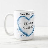 Personalisiertes Wasserherz Gerettet Dieses Datum Kaffeetasse (Links)