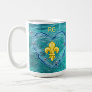 Personalisiertes Wasserherz Lilie Kaffee Tasse