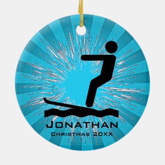 Personalisiertes Wasserski Ornament (Hinten)