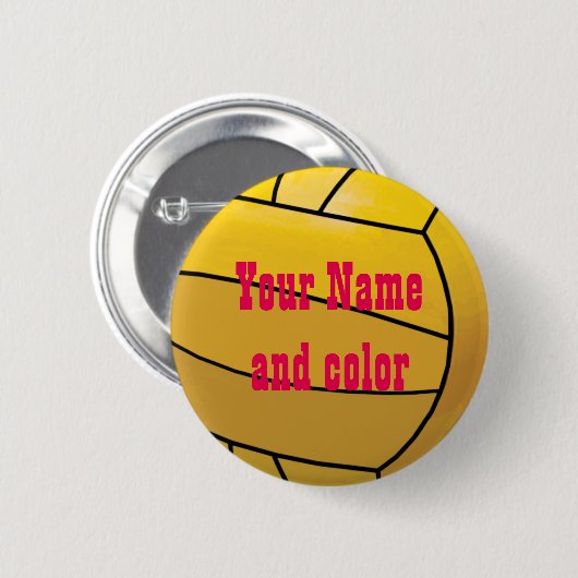 Personalisiertes Water Polo Ball Name Button (Vorne & Hinten)