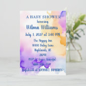 Personalisiertes WaterColor Baby Dusche Einladung (Stehend Vorderseite)