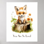 Personalisiertes Watercolor Baby Fox Kinderzimmer Poster (Vorne)