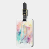 Personalisiertes Watercolor Harn Gepäckstück Gepäckanhänger (Vorderseite vertikal)