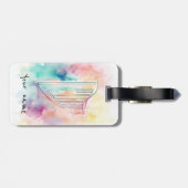 Personalisiertes Watercolor Harn Gepäckstück Gepäckanhänger (Rückseite horizontal)