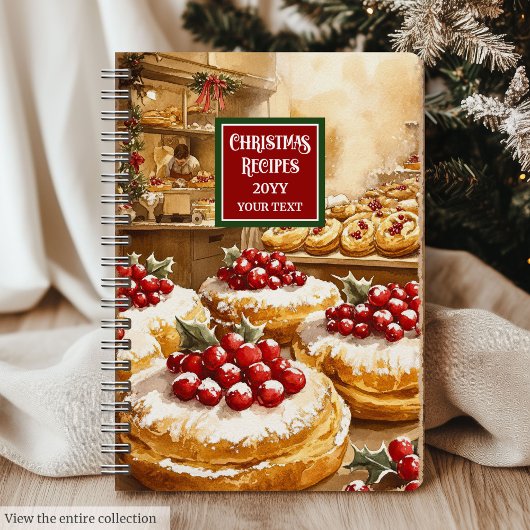 Personalisiertes Watercolor Holiday Cookbook Gesch Notizblock