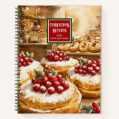 Personalisiertes Watercolor Holiday Cookbook Gesch Notizblock (Vorderseite)
