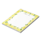 Personalisiertes Watercolor Lemon Greenery Pattern Notizblock (Rotiert)