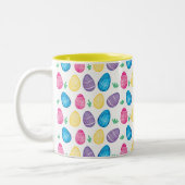 Personalisiertes Watercolor-Osterei-Muster Zweifarbige Tasse (Links)