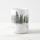 Personalisiertes Watercolor Woodland Frohe Weihnac Kaffeetasse (Mittel)