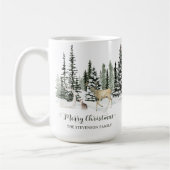 Personalisiertes Watercolor Woodland Frohe Weihnac Kaffeetasse (Links)