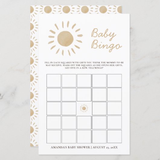 Personalisiertes Watercolor Yellow Sunshine Baby B (Vorne/Hinten)