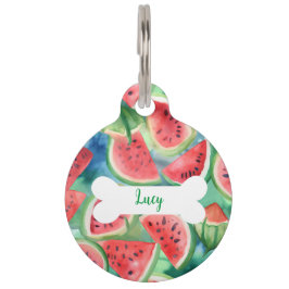Personalisiertes Watermelon Muster Round Pet Tag Haustiermarke