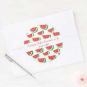 Personalisiertes Watermelon Muster Sommer Party Runder Aufkleber (Umschlag)