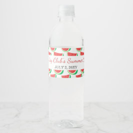 Personalisiertes Watermelon Muster Sommer Party Wasserflaschenetikett